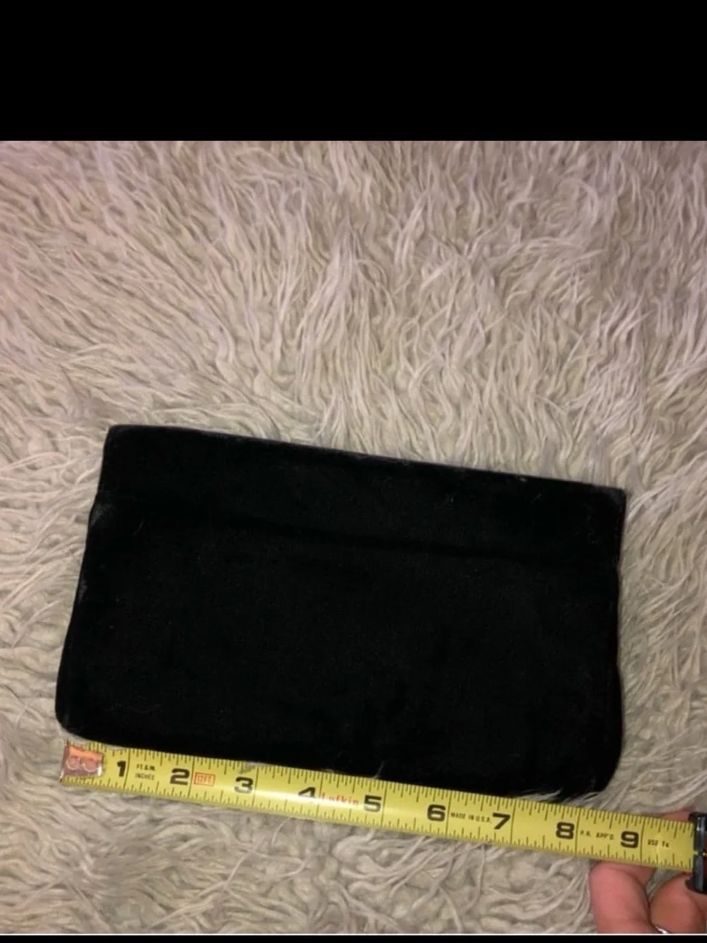 Mid-century 1950s Bobbie Jerome black velvet clutch